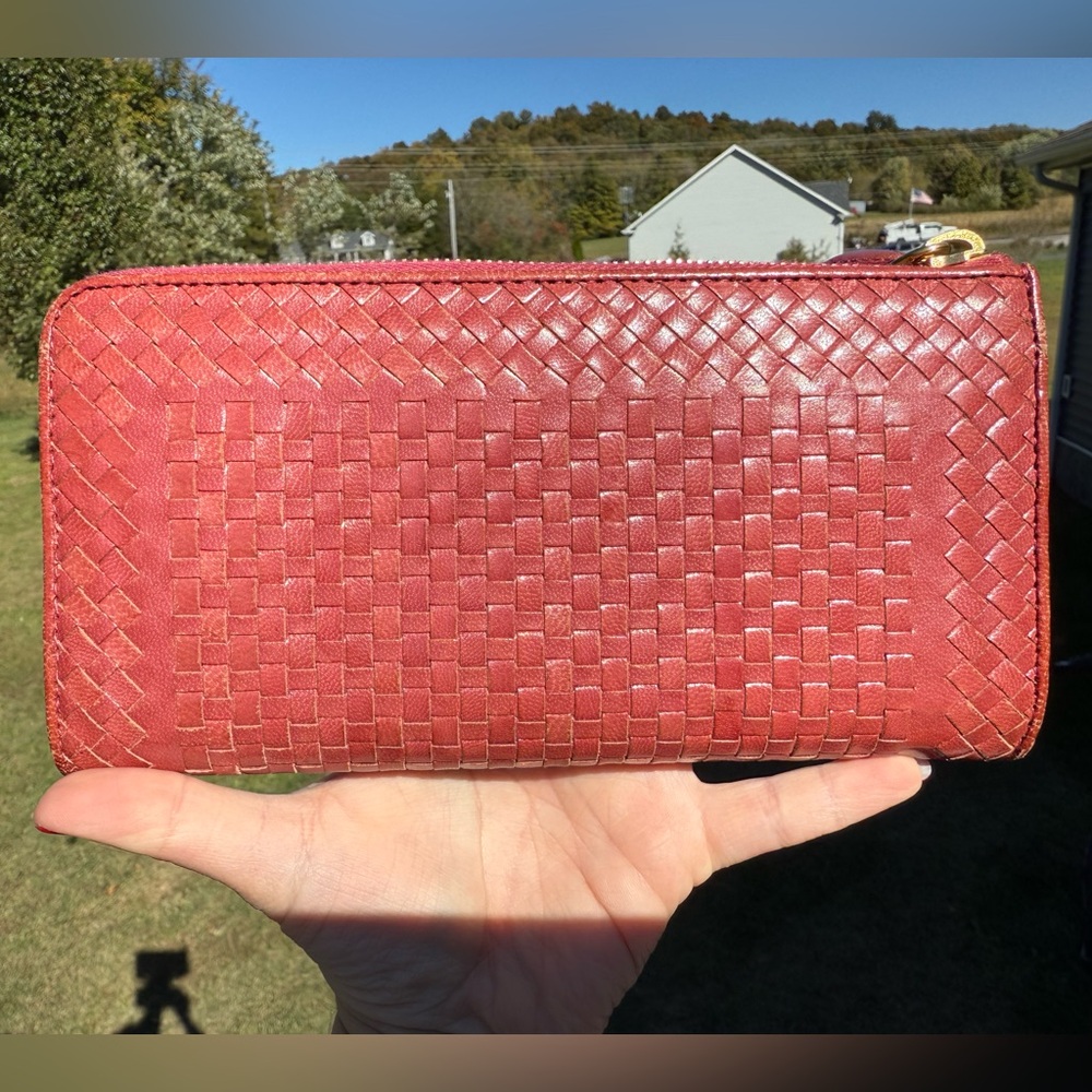 *Rare* Prada Dark Pink - Woven Leather Zippy Wallet - Picture 10 of 10